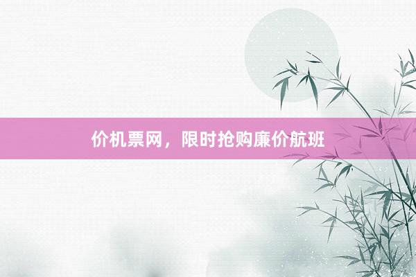 价机票网，限时抢购廉价航班